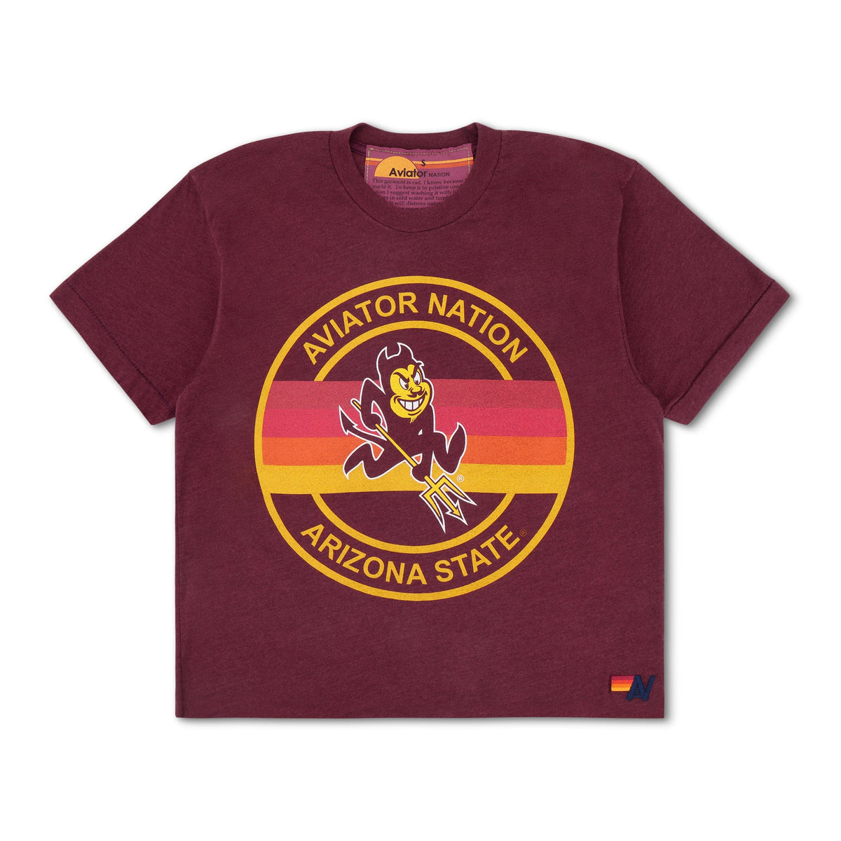 ASU BOLT BOYFRIEND TEE - MAROON