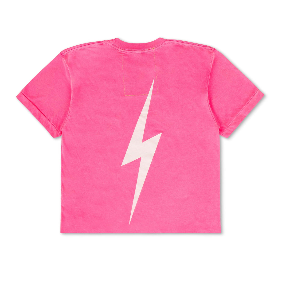 UNIVERSITY OF ALABAMA BOLT SCRIPT BOYFRIEND TEE - NEON PINK