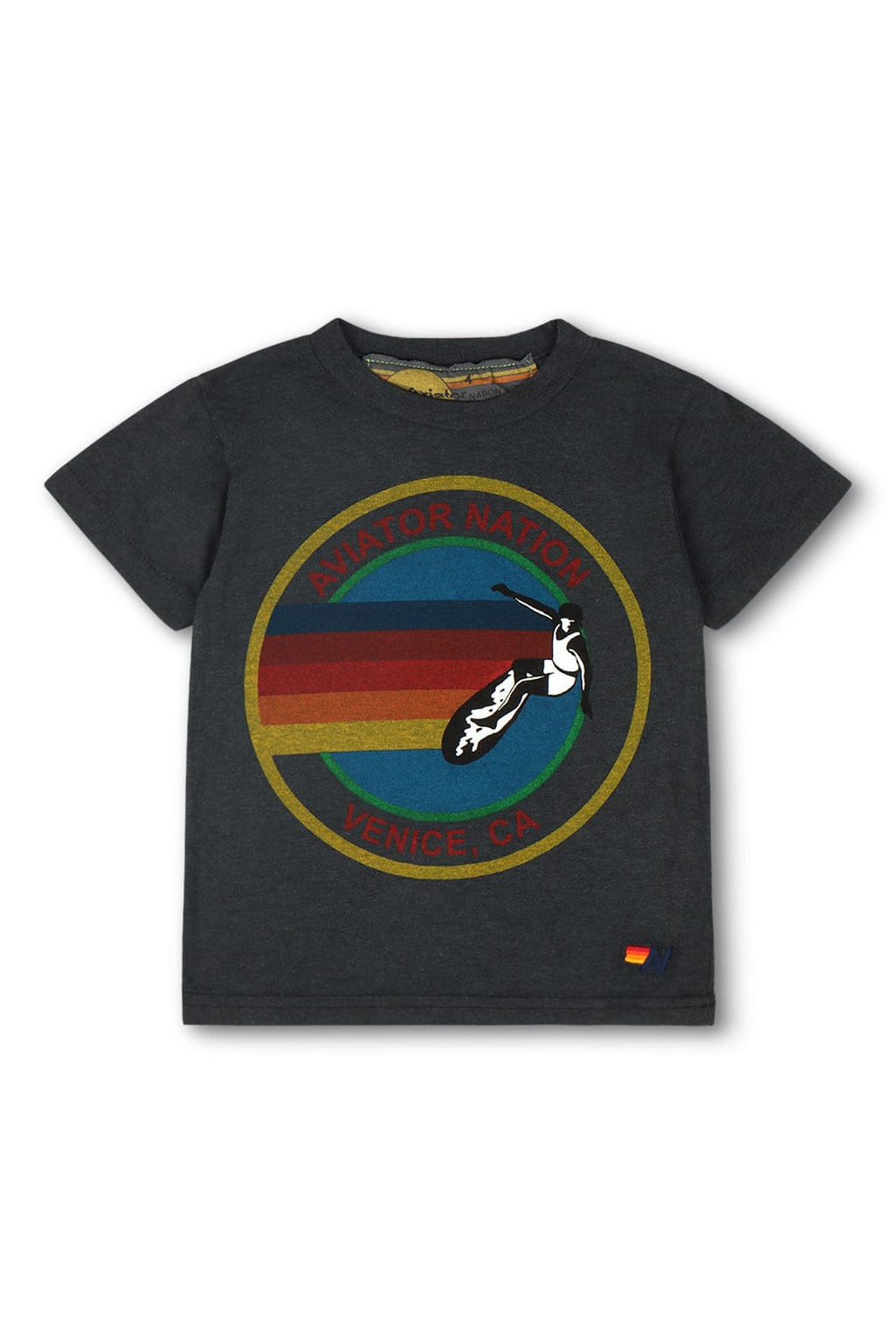 KIDS AVIATOR NATION VENICE TEE - CHARCOAL