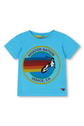 KIDS AVIATOR NATION VENICE TEE - NEON BLUE