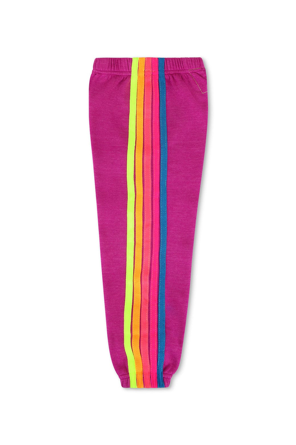 KIDS 5 STRIPE SWEATPANTS - MAGENTA YELLOW BLUE