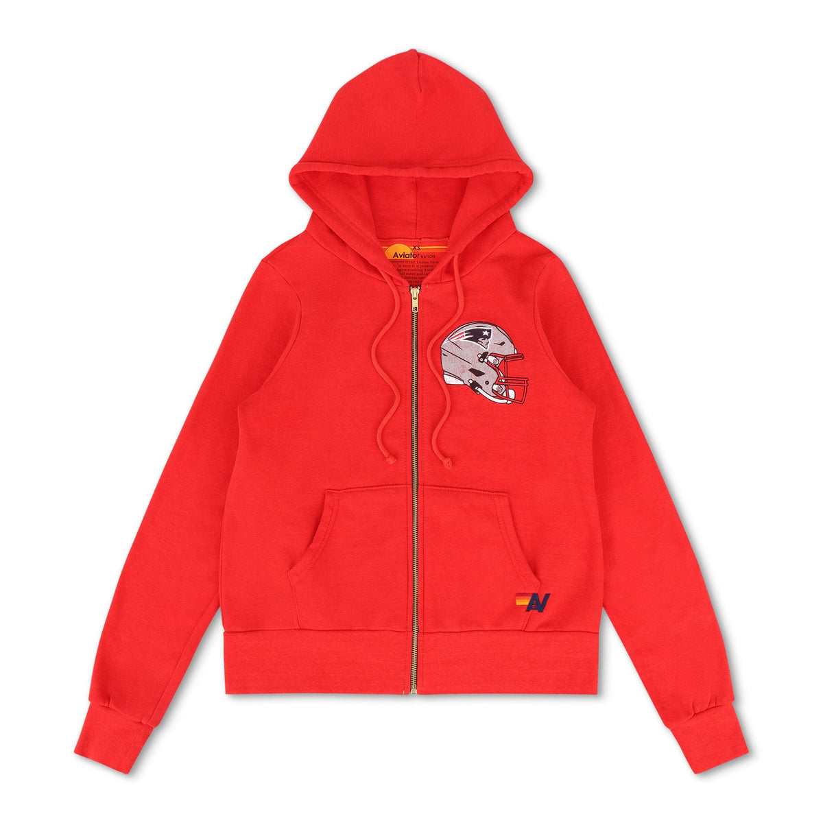 NEW ENGLAND PATRIOTS HELMET ZIP HOODIE - FLASH RED