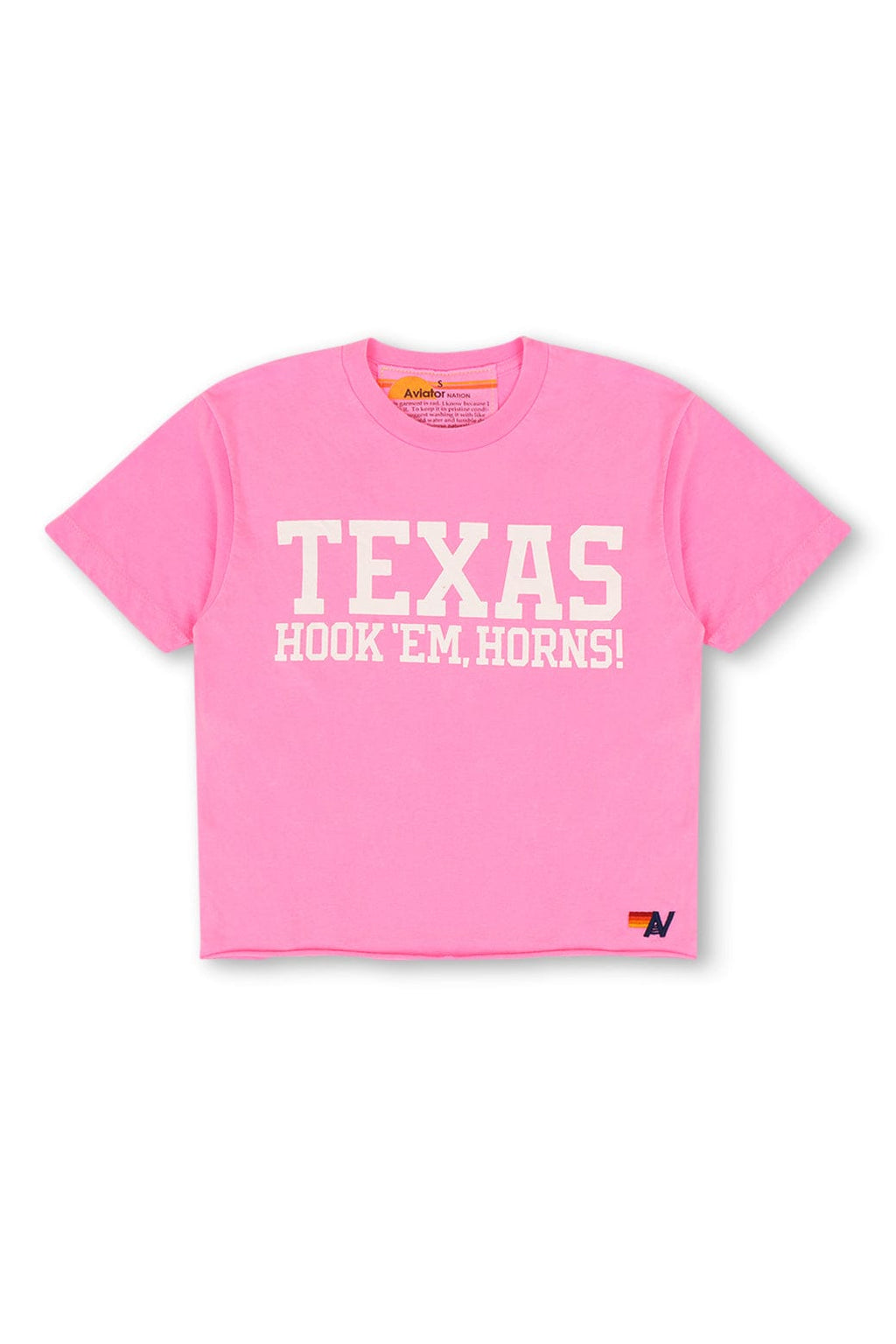 UNIVERSITY OF TEXAS BOLT HOOKEM BOYFRIEND TEE - NEON PINK