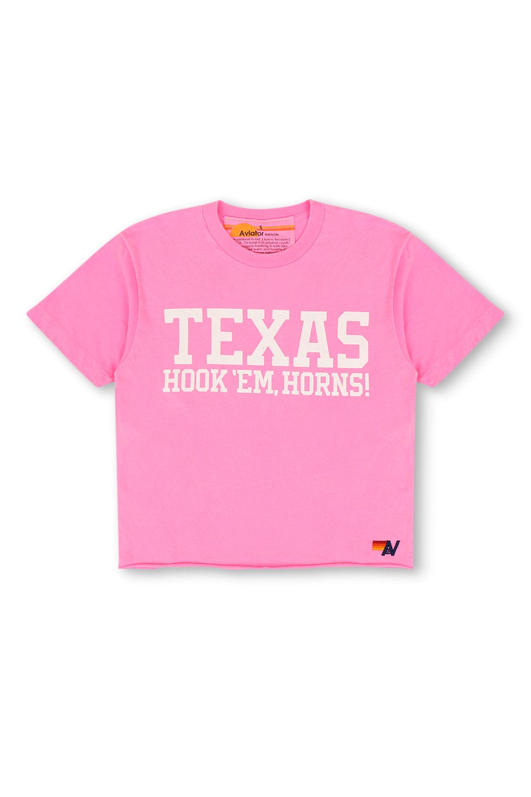 UNIVERSITY OF TEXAS BOLT HOOKEM BOYFRIEND TEE - NEON PINK