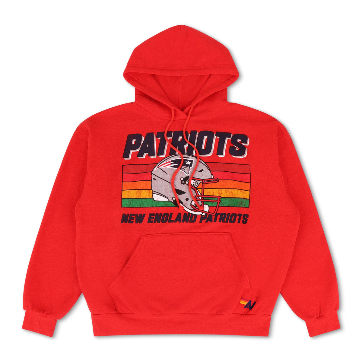 NEW ENGLAND PATRIOTS HELMET RELAXED PULLOVER HOODIE - FLASH RED