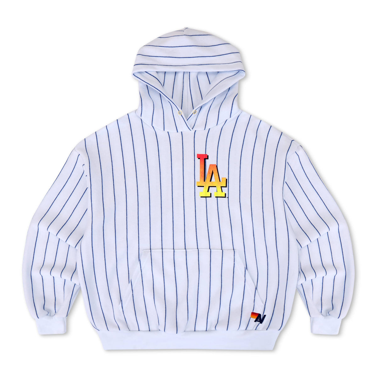 LOS ANGELES DODGERS PINSTRIPE 2026 RELAXED PULLOVER HOODIE - WHITE BLUE