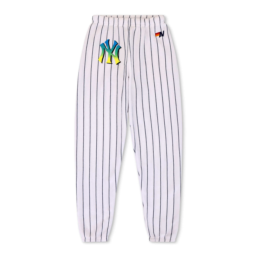 NEW YORK YANKEES PINSTRIPE 2026 SWEATPANTS - WHITE NAVY