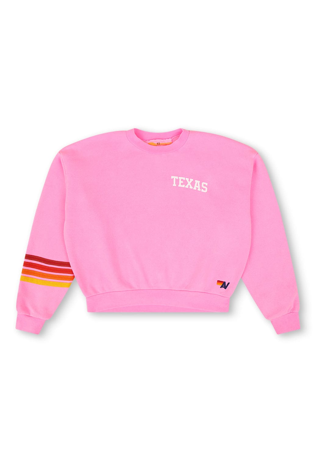 UNIVERSITY OF TEXAS RUGBY STITCH CREW SWEATSHIRT RELAXED - NEON PINK