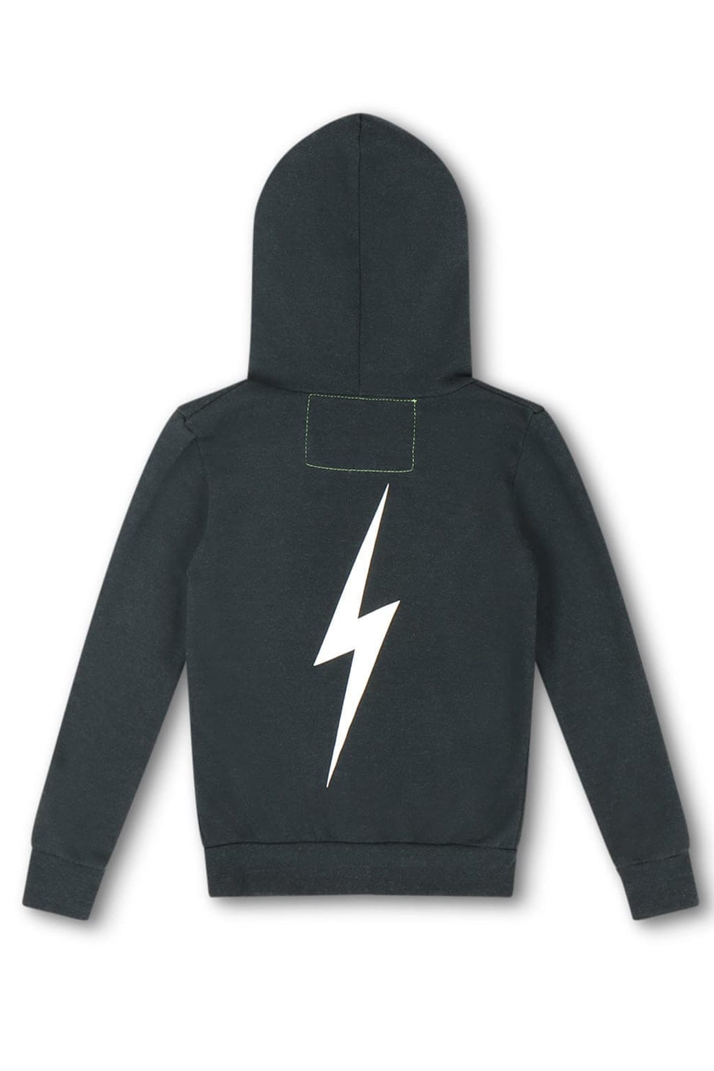 KIDS BOLT PRINT ZIP HOODIE - CHARCOAL WHITE
