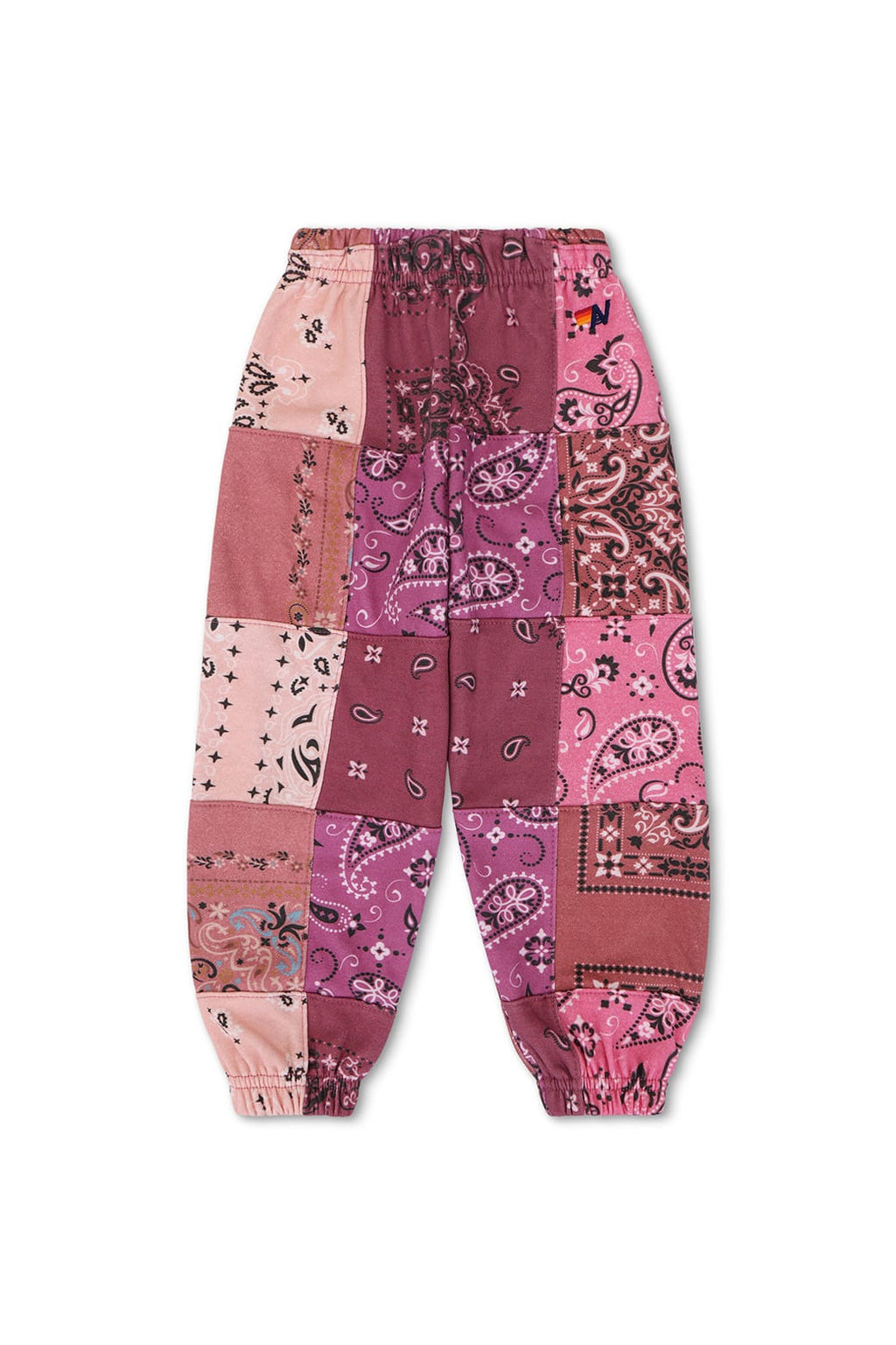 KIDS BANDANA QUILTED SWEATPANTS - PINK