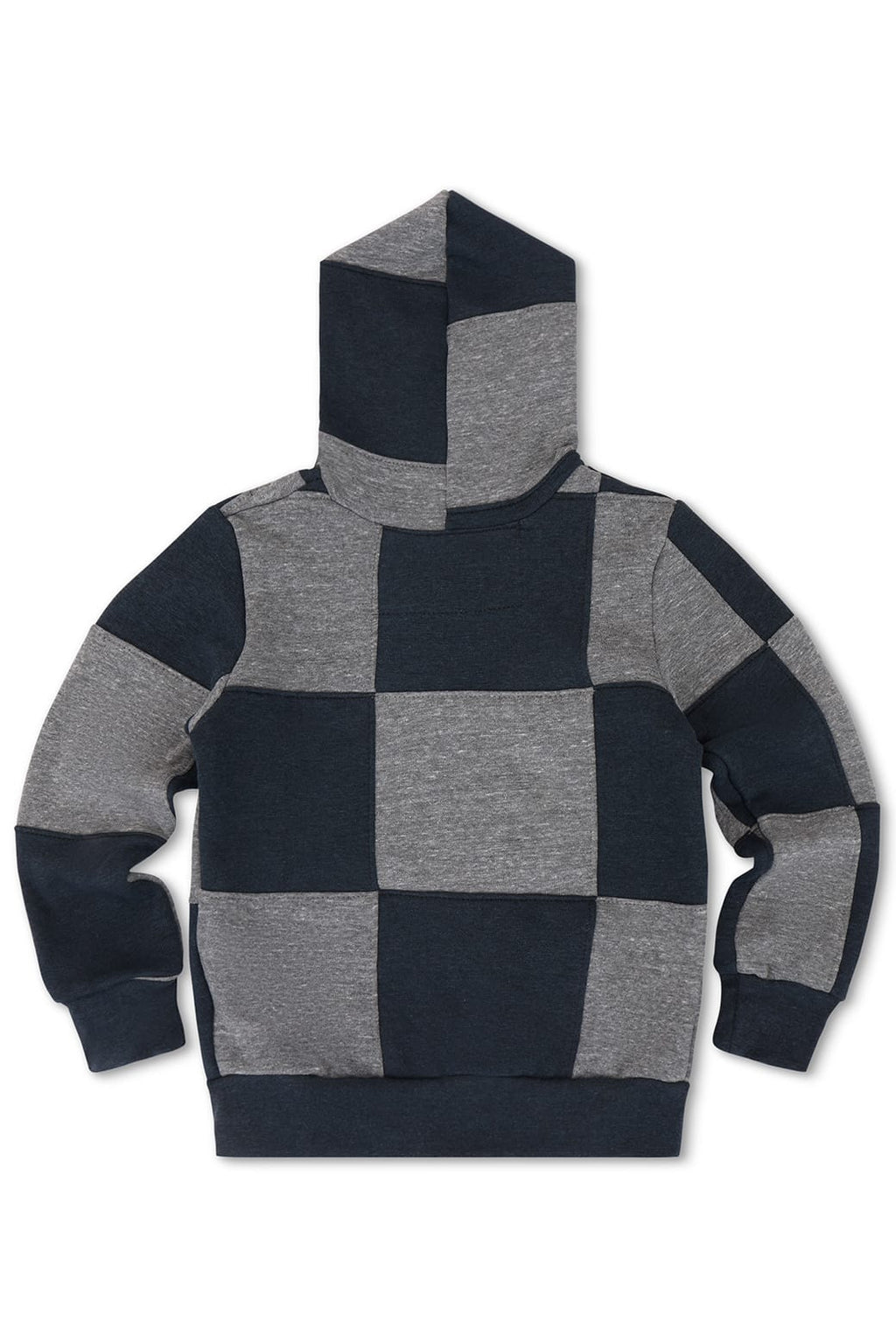 KIDS CHECK QUILTED ZIP HOODIE - HEATHER GREYCHARCOAL