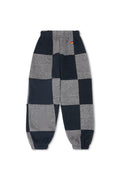 KIDS CHECK QUILTED SWEATPANTS - HEATHER GREYCHARCOAL