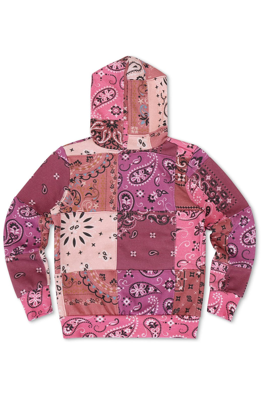 KIDS BANDANA QUILTED ZIP HOODIE - PINK