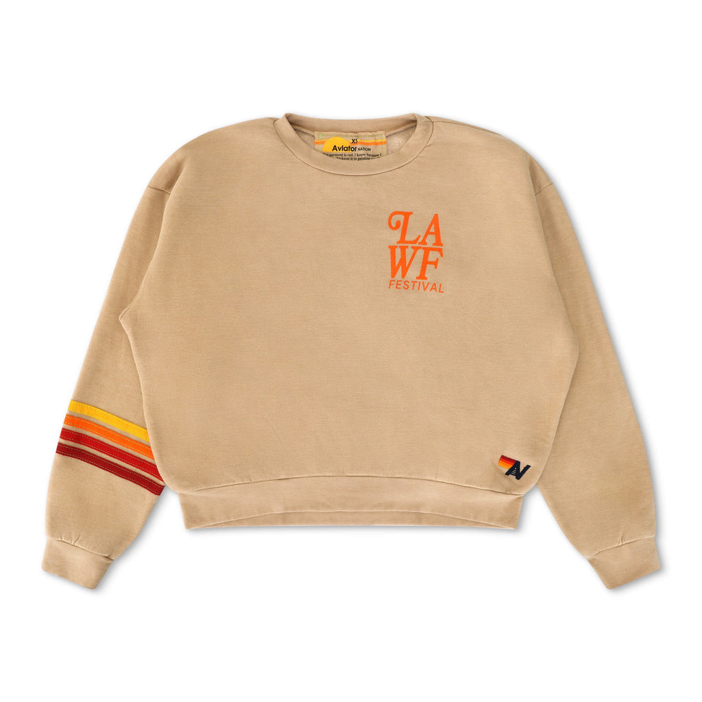 LOS ANGELES WINE & FOOD 2025 CREW SWEATSHIRT RELAXED - SAND