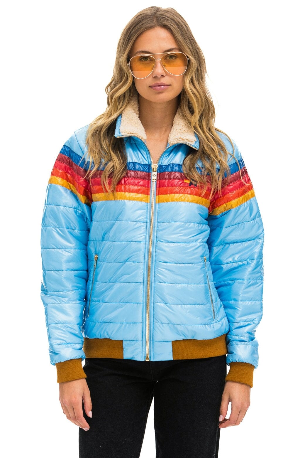5 STRIPE JACKET - SKY GLOSSY