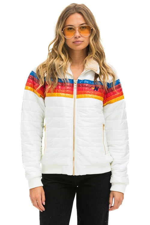 5 STRIPE JACKET - WHITE GLOSSY