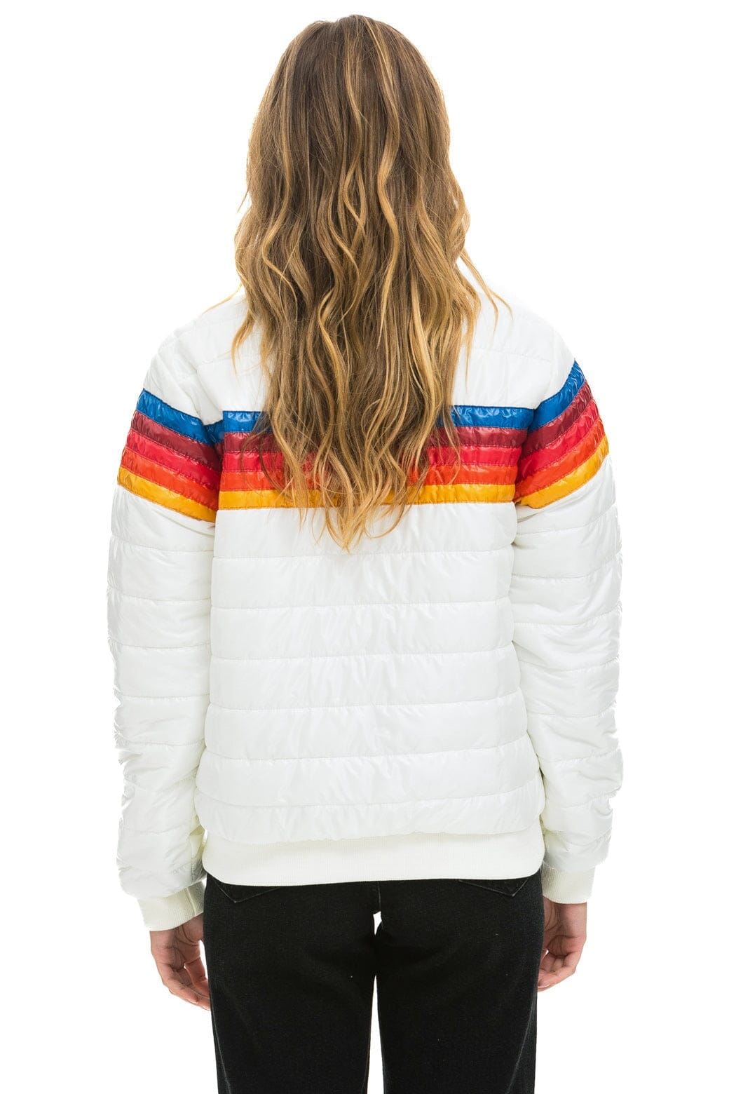 5 STRIPE JACKET - WHITE GLOSSY