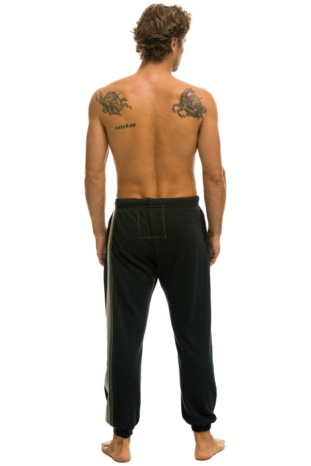 5 STRIPE SWEATPANTS - CHARCOAL GREY