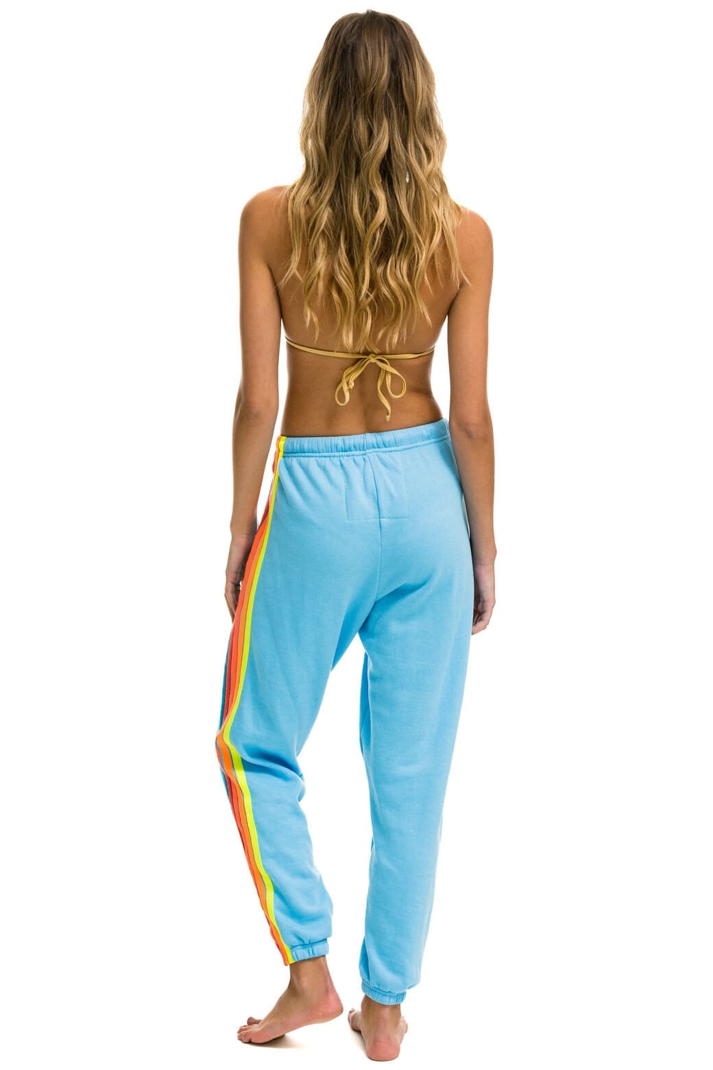 5 STRIPE SWEATPANTS - SKY NEON RAINBOW