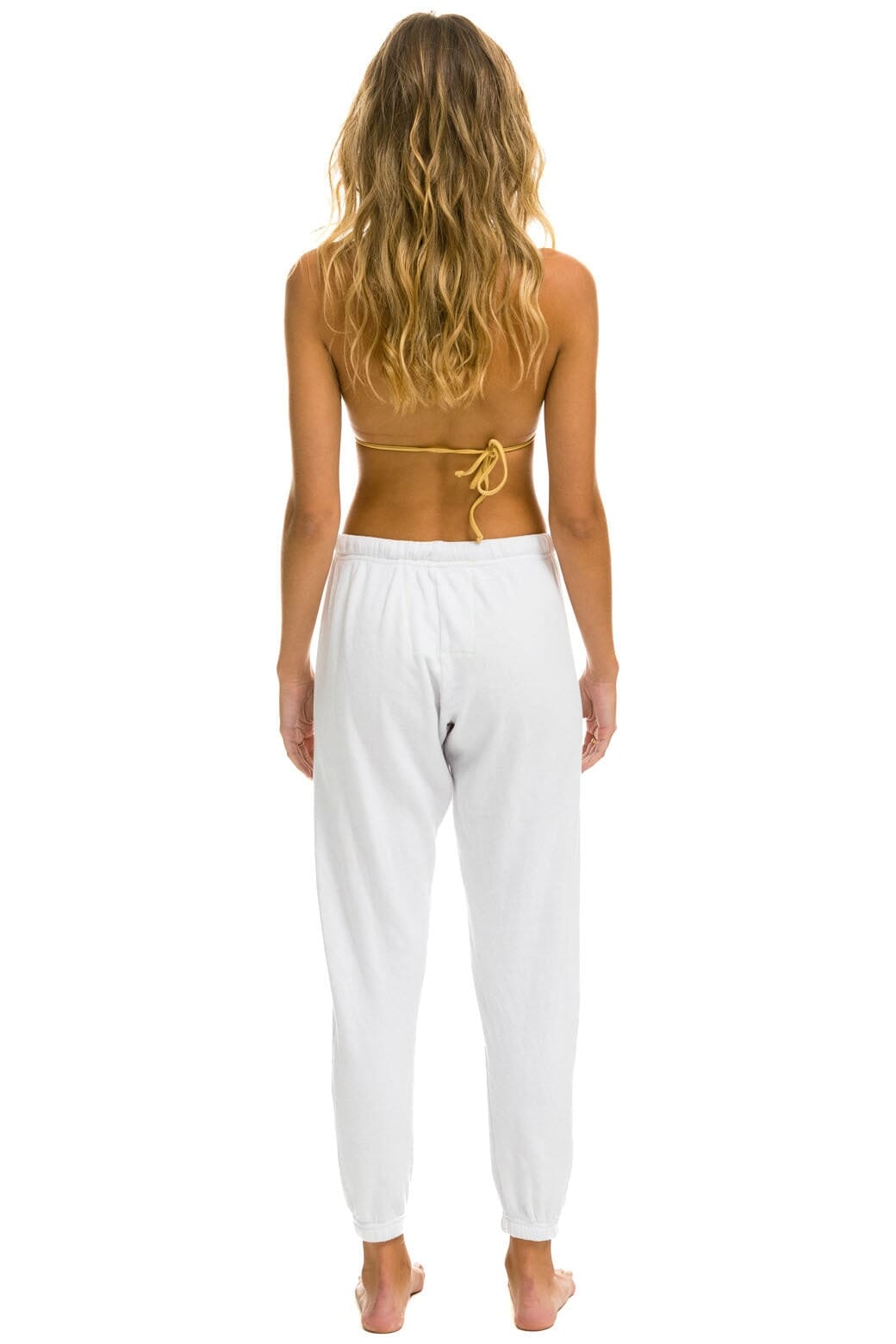 5 STRIPE SWEATPANTS - WHITE NEON RAINBOW STRIPES