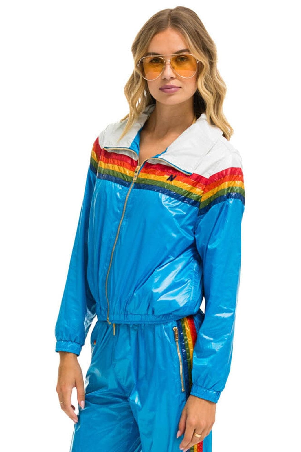 5 STRIPE WINDBREAKER - VINTAGE WHITE DRESDEN GLOSSY