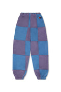 KIDS CHECK QUILTED SWEATPANTS -LAVENDER OCEAN