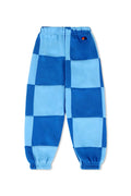 KIDS CHECK QUILTED SWEATPANTS -SKY ADVENTURE BLUE