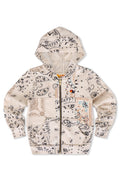 KIDS BANDANA QUILTED ZIP HOODIE - VINTAGE WHITE