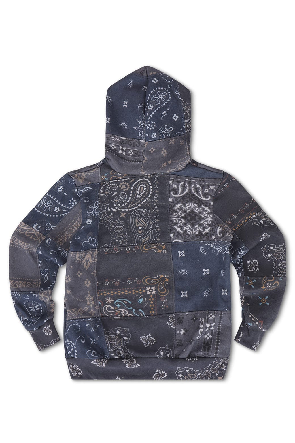 KIDS BANDANA QUILTED ZIP HOODIE - CHARCOAL
