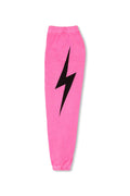 KIDS BOLT PRINT SWEATPANTS - NEON PINK