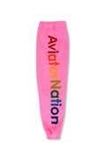 KIDS AVIATOR NATION VENICE SWEATPANTS - NEON PINK