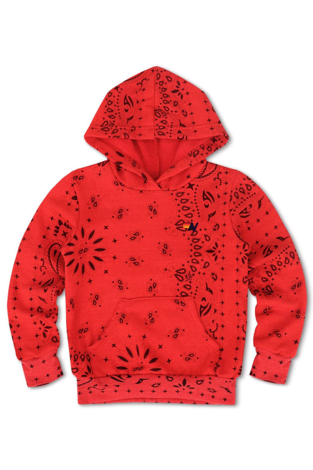 KIDS BANDANA PULLOVER HOODIE - RED
