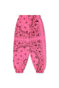 KIDS BANDANA SWEATPANTS - NEON PINK