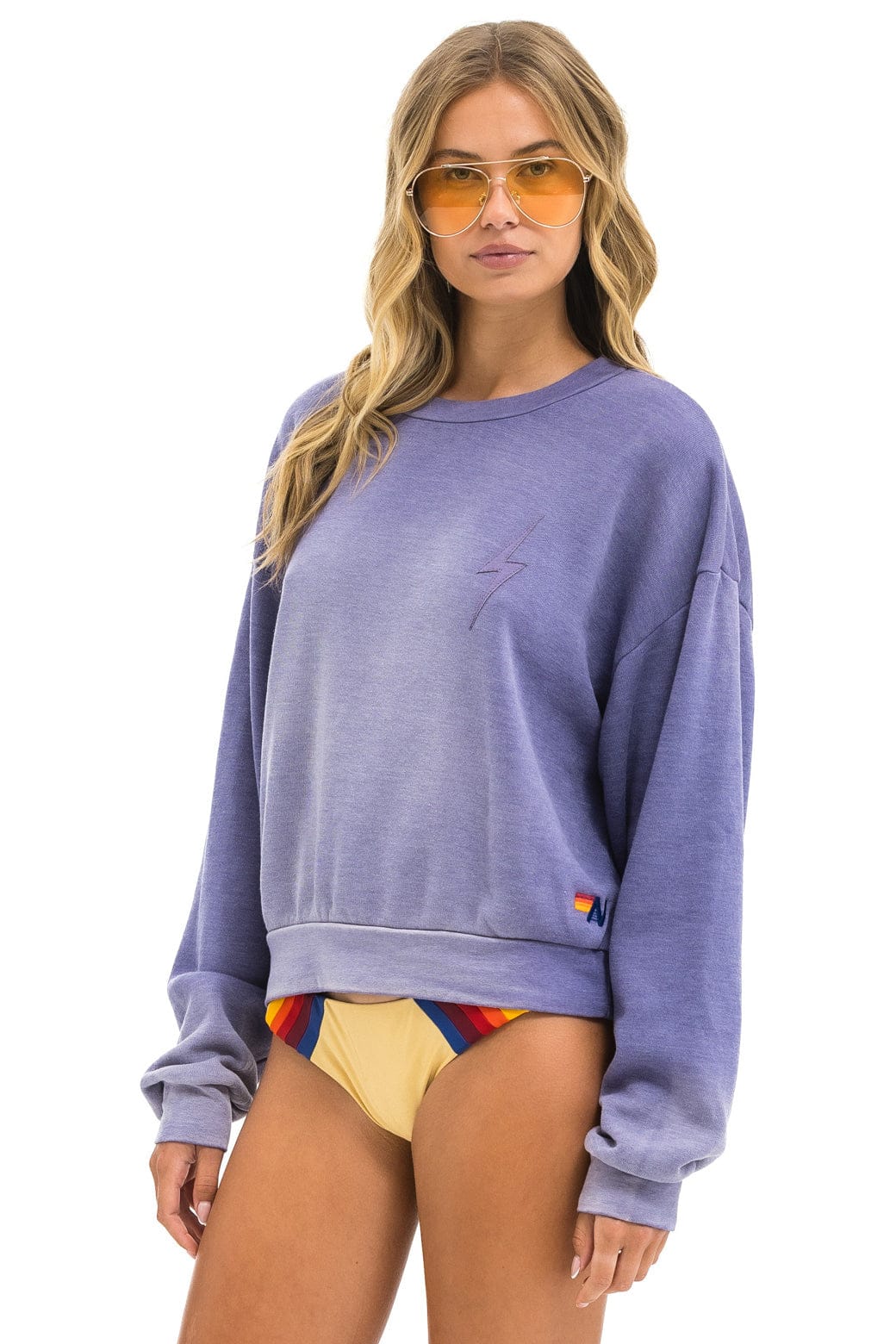 BOLT STITCH 2 RELAXED CREW SWEATSHIRT - FADED GRAPE