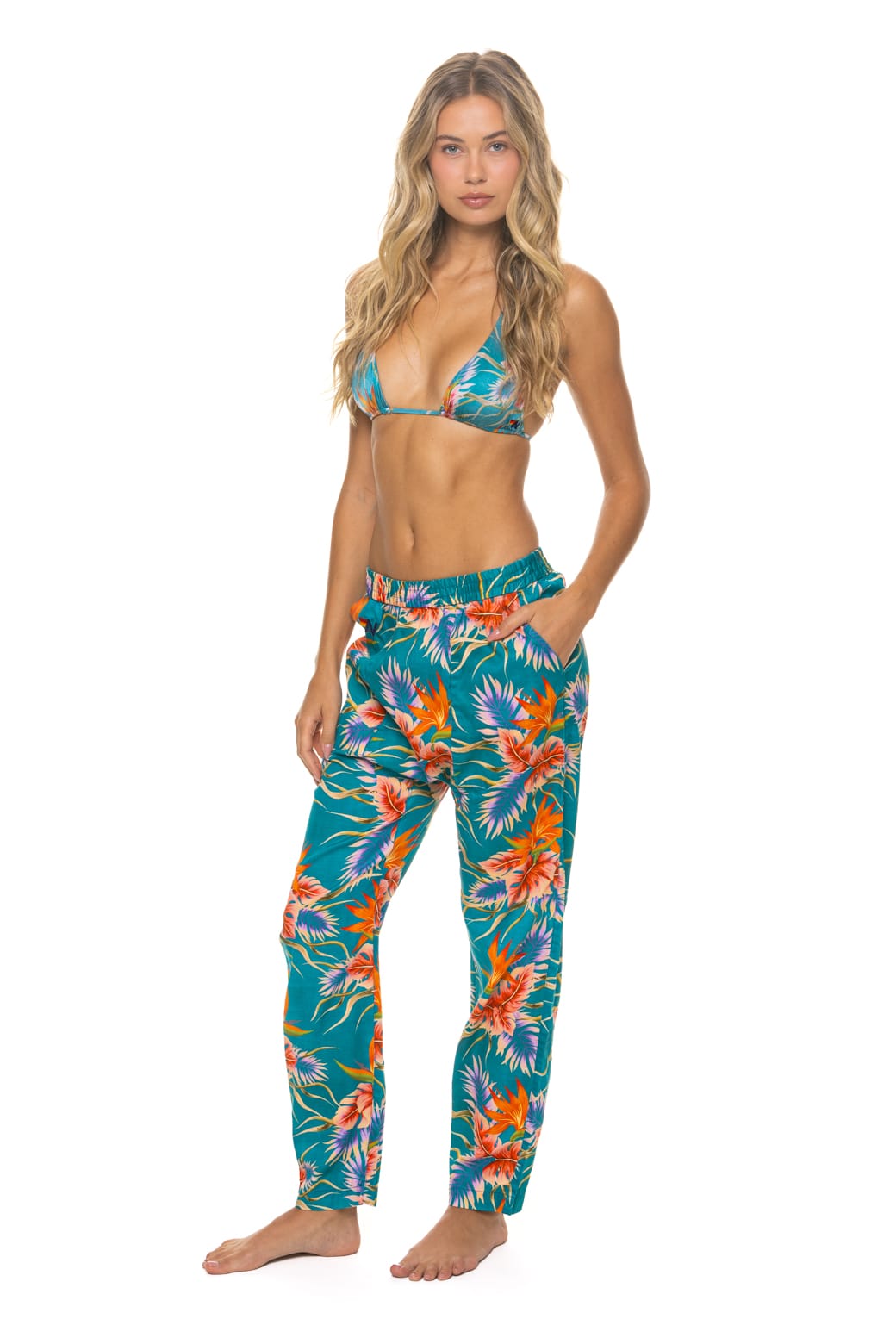 UNISEX COTTON LUXE POPLIN RELAXED PANT - BLUE HAWAII