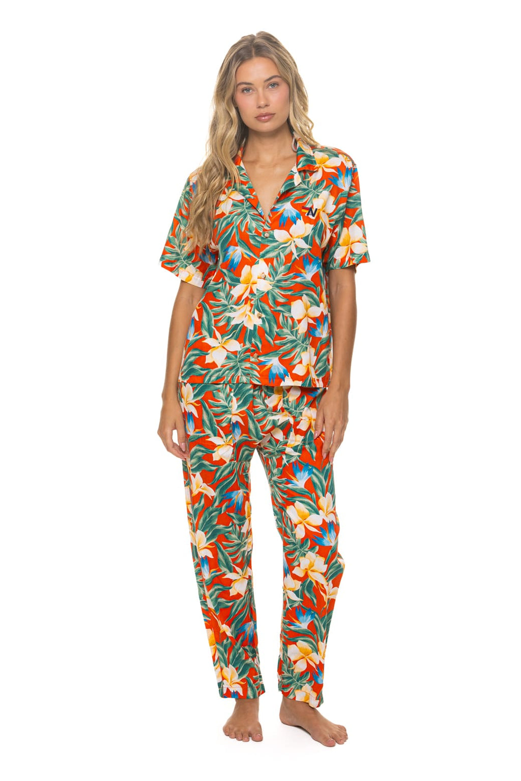 UNISEX COTTON LUXE POPLIN RELAXED PANT - RED KAUAI