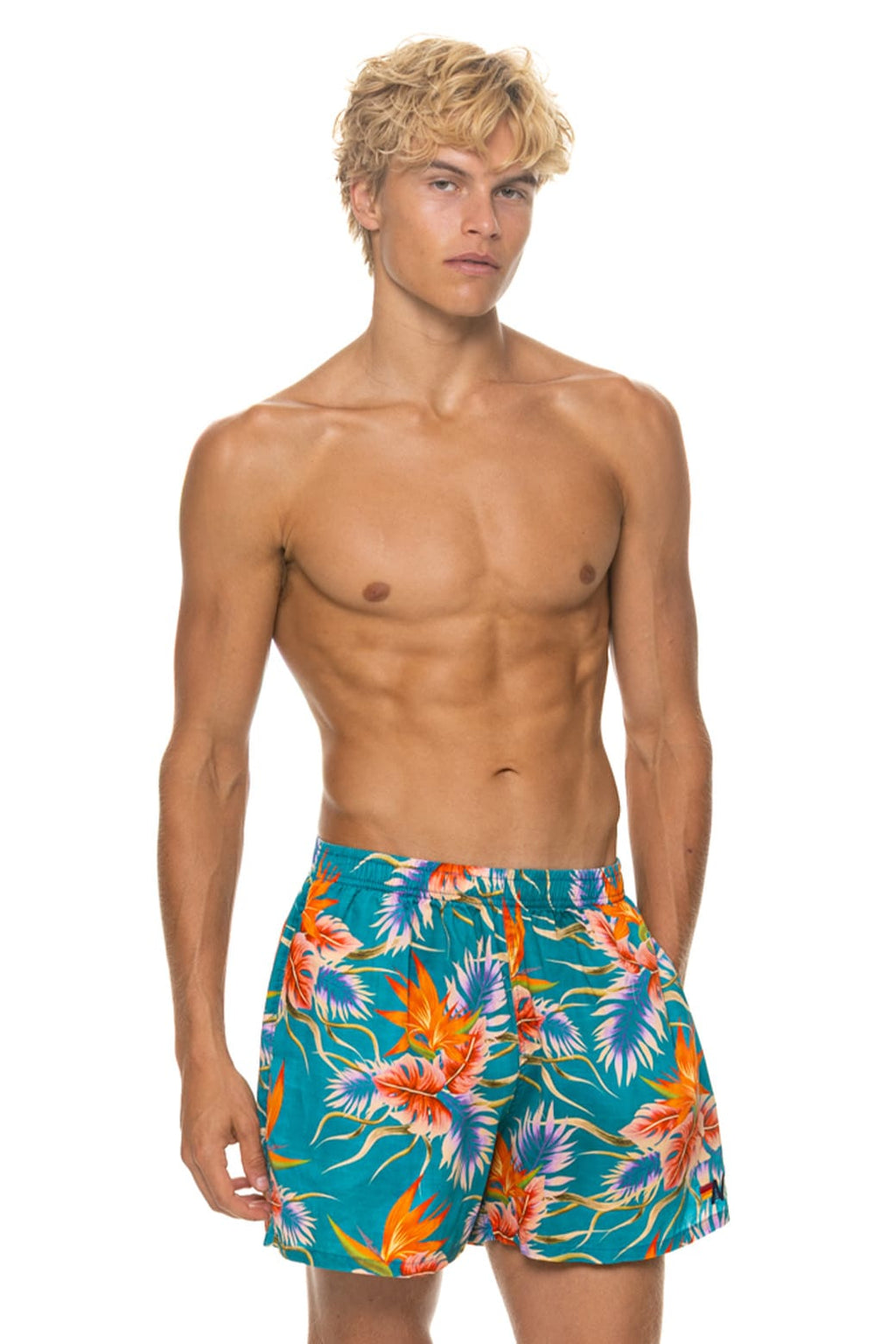 MENS COTTON LUXE POPLIN RELAXED SHORT - BLUE HAWAII