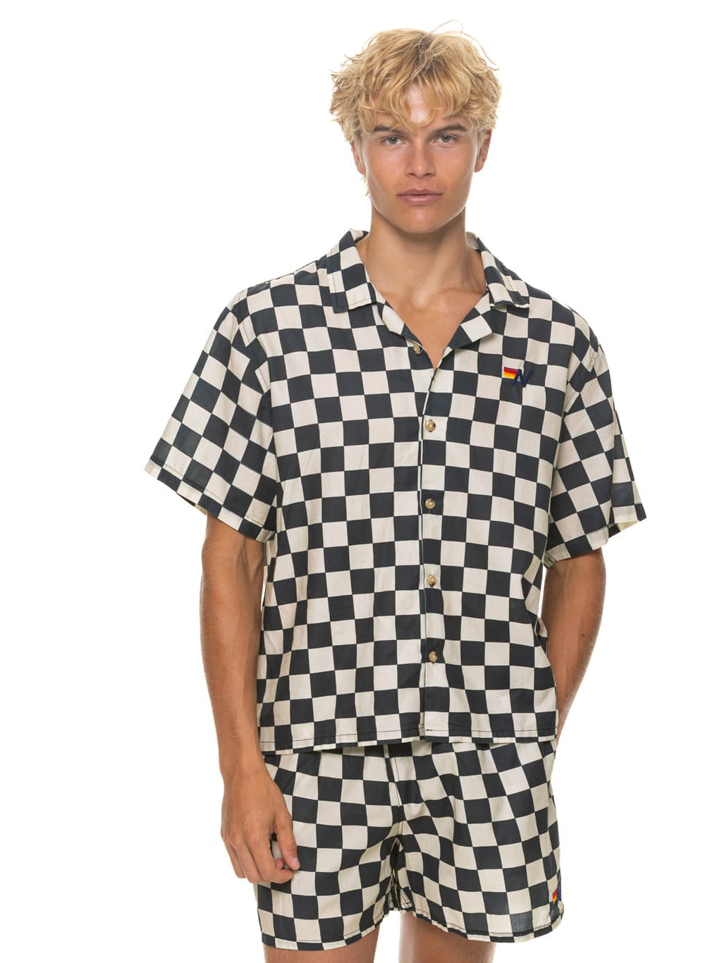 MENS COTTON LUXE POPLIN RELAXED SHORT - VINTAGE BLACK CHECK