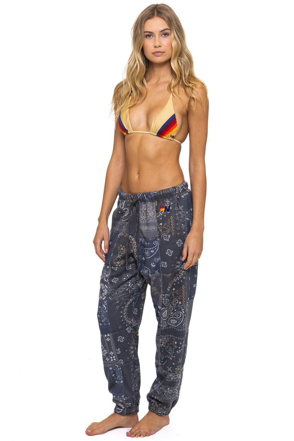 BANDANA QUILTED SWEATPANTS - CHARCOAL