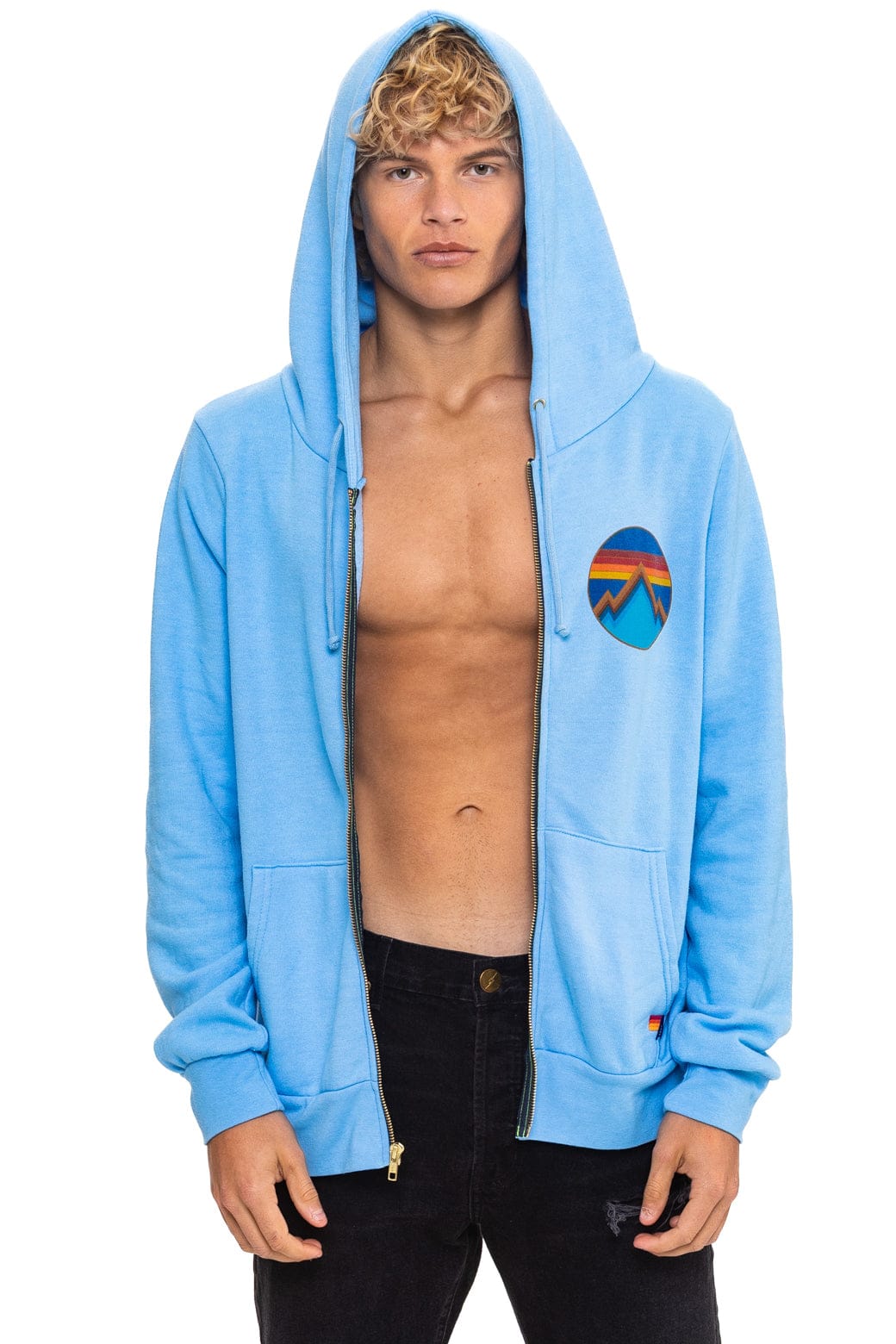 ALL SEASONS CIRCLE ZIP HOODIE - SKY