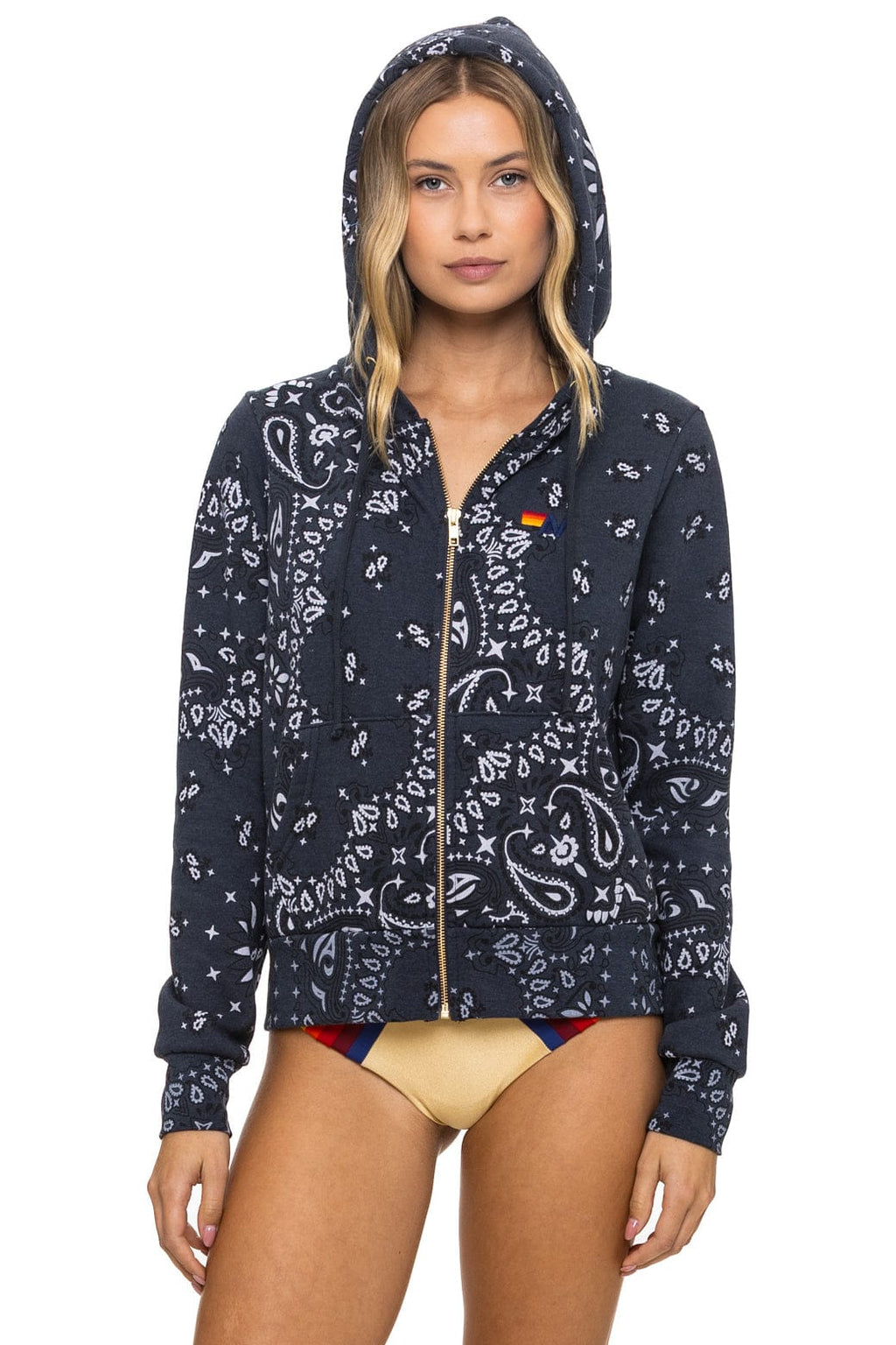 BANDANA ZIP HOODIE - CHARCOAL