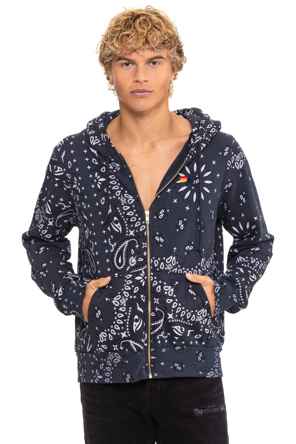 BANDANA ZIP HOODIE - CHARCOAL