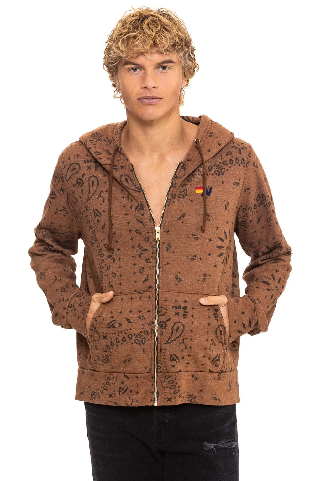 BANDANA ZIP HOODIE - CINNAMON