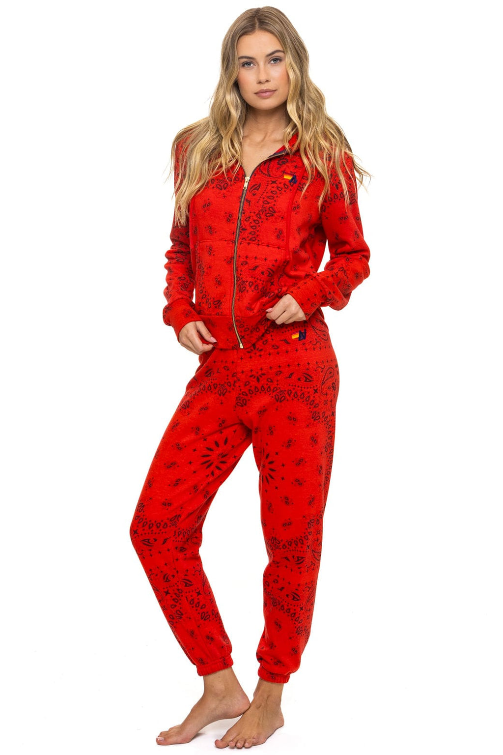 BANDANA ZIP HOODIE - RED