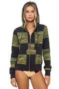 CHECK QUILT ZIP HOODIE - SMOKE CAMO