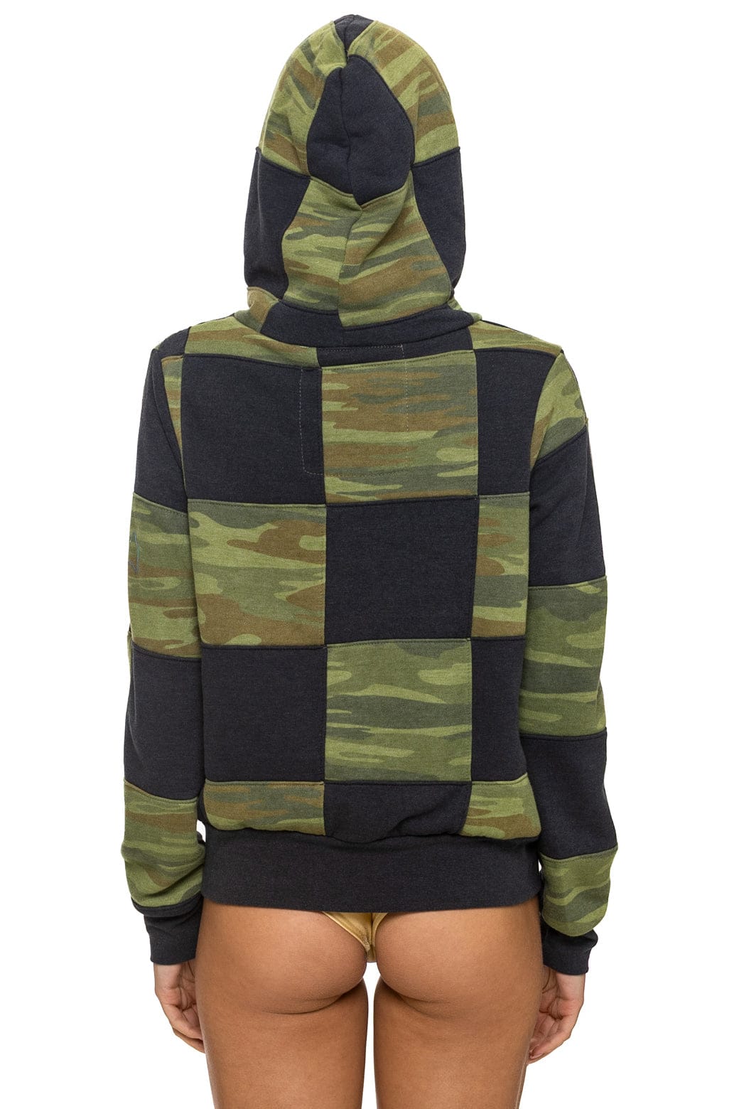 CHECK QUILT ZIP HOODIE - SMOKE CAMO