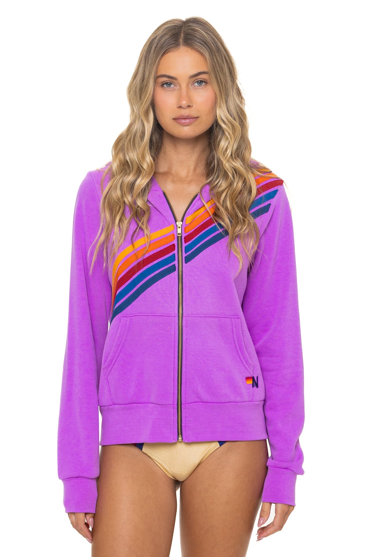 DISCO ZIP HOODIE - NEON PURPLE
