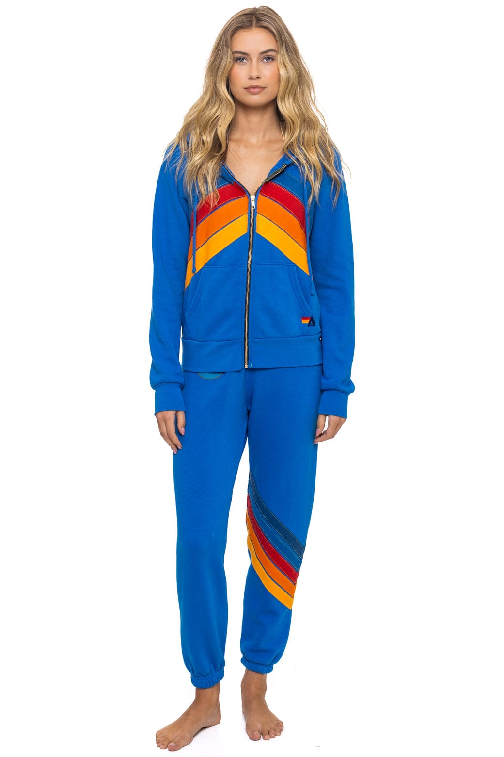 MOUNTAIN STITCH CHEVRON 4 ZIP HOODIE - ADVENTURE BLUE