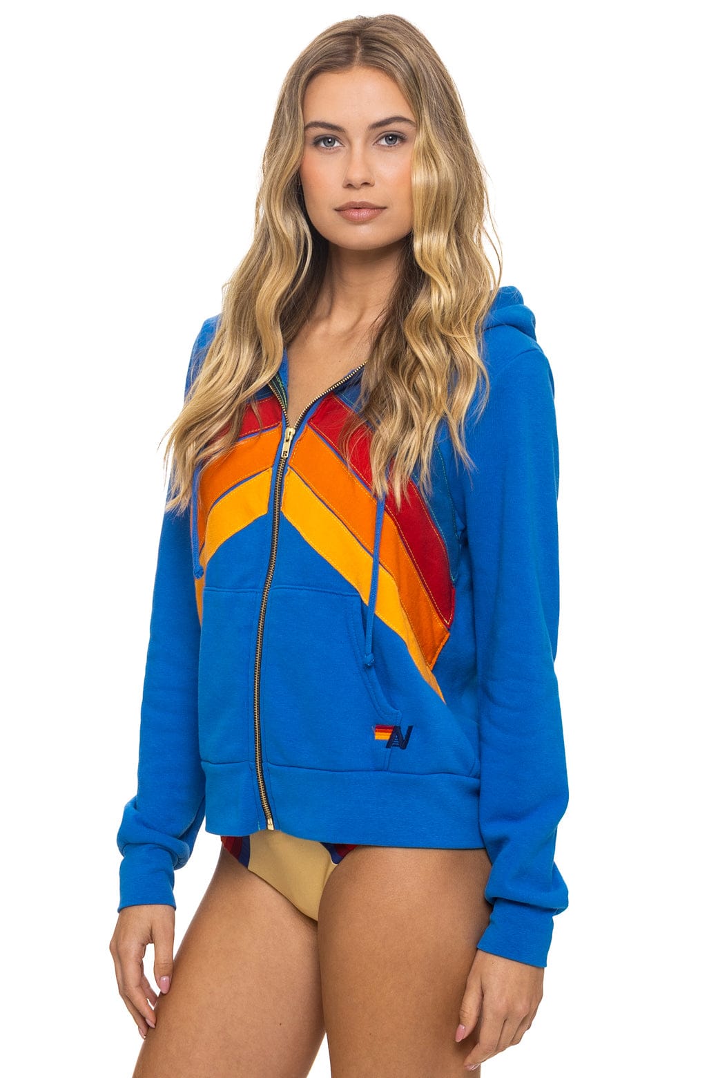 MOUNTAIN STITCH CHEVRON 4 ZIP HOODIE - ADVENTURE BLUE