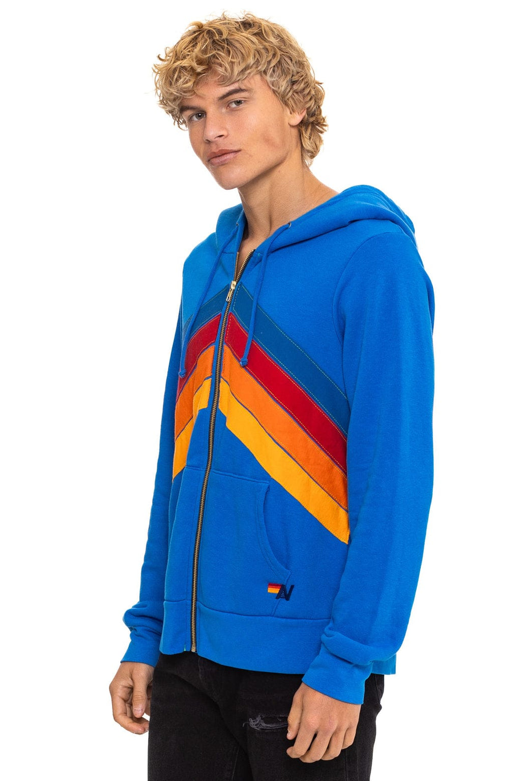 MOUNTAIN STITCH CHEVRON 4 ZIP HOODIE - ADVENTURE BLUE